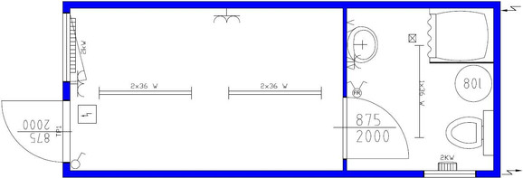 Bauleitercontainer mit Toilette und Dusche mieten leihen