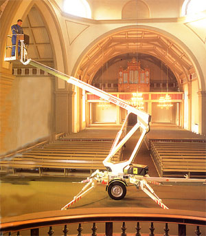 Anh&auml;nger-Arbeitsb&uuml;hne 10,5 m  Dinolift / 10m mieten leihen