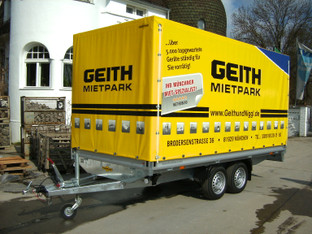 PKW-Anh&auml;nger mit Plane  mieten leihen