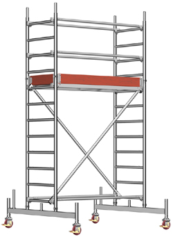 Alu Fahrger&uuml;st Arbeitsh&ouml;he 6,30m mieten leihen