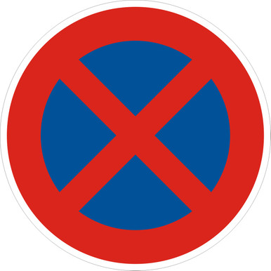 Absolutes Haltverbot , Verkehrszeichen 283, mit 2 Recy-Fu&szlig;platten TL, 1 Schilderrohr 3,00 m mieten leihen