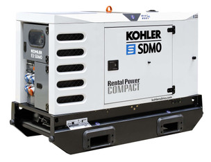 Stromerzeuger/ Stromaggregat / Generator 30 kVA auf Stra&szlig;enfahrwerk 80 km/h mieten leihen